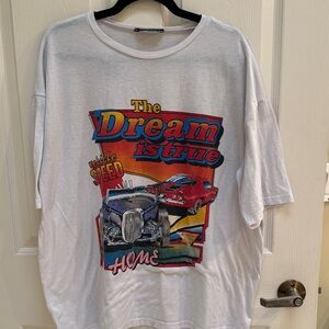 SHEIN Graphic White T-Shirt with Car Print